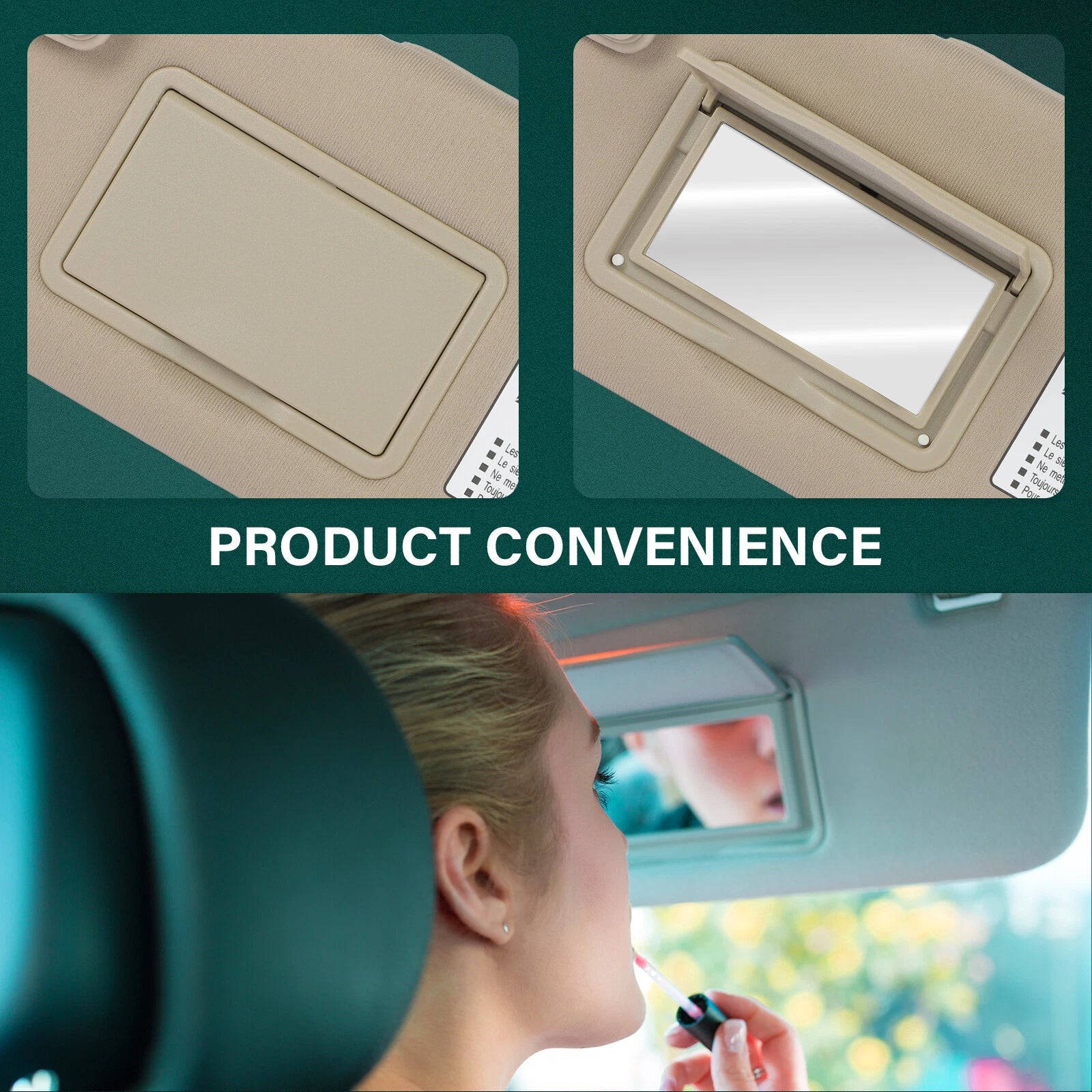 Left Driver Side Sun Visor for Hyundai Sonata (2005–2008) - Beige