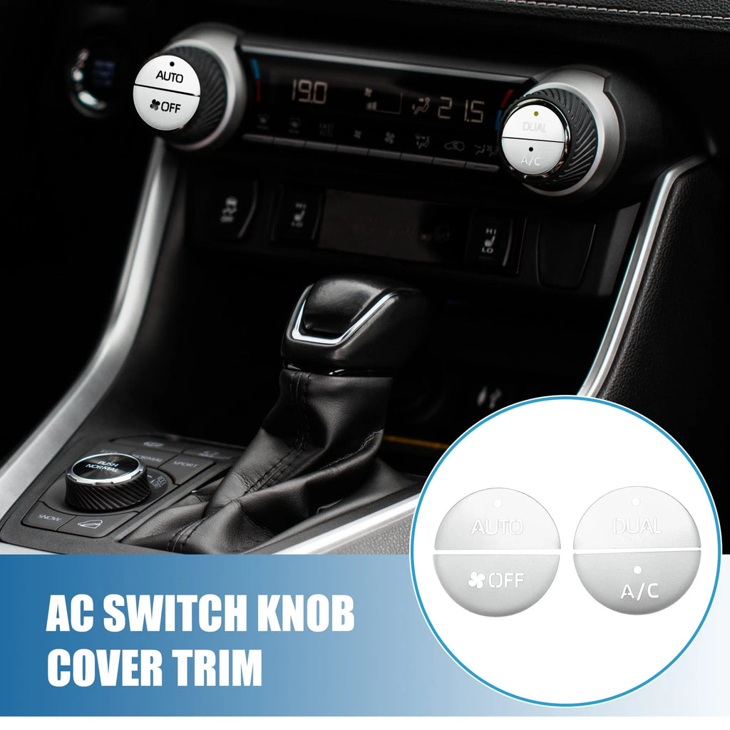Set of 4 AC Switch Knob Cover Trim for Toyota RAV4 (2019–2022) Aluminum Silver