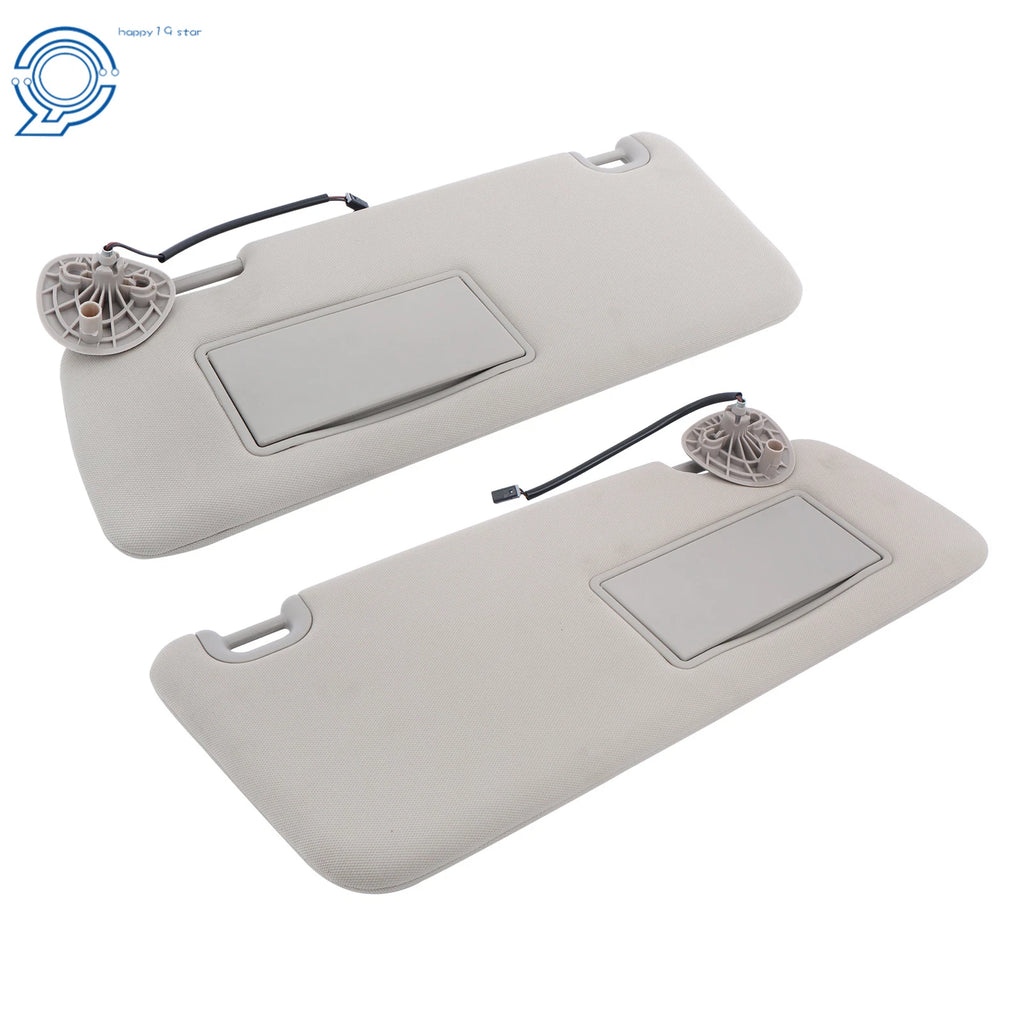 Set of 2 Sun Visors for Ram 1500 2013–2021, 2500 3500 Gray with Lights