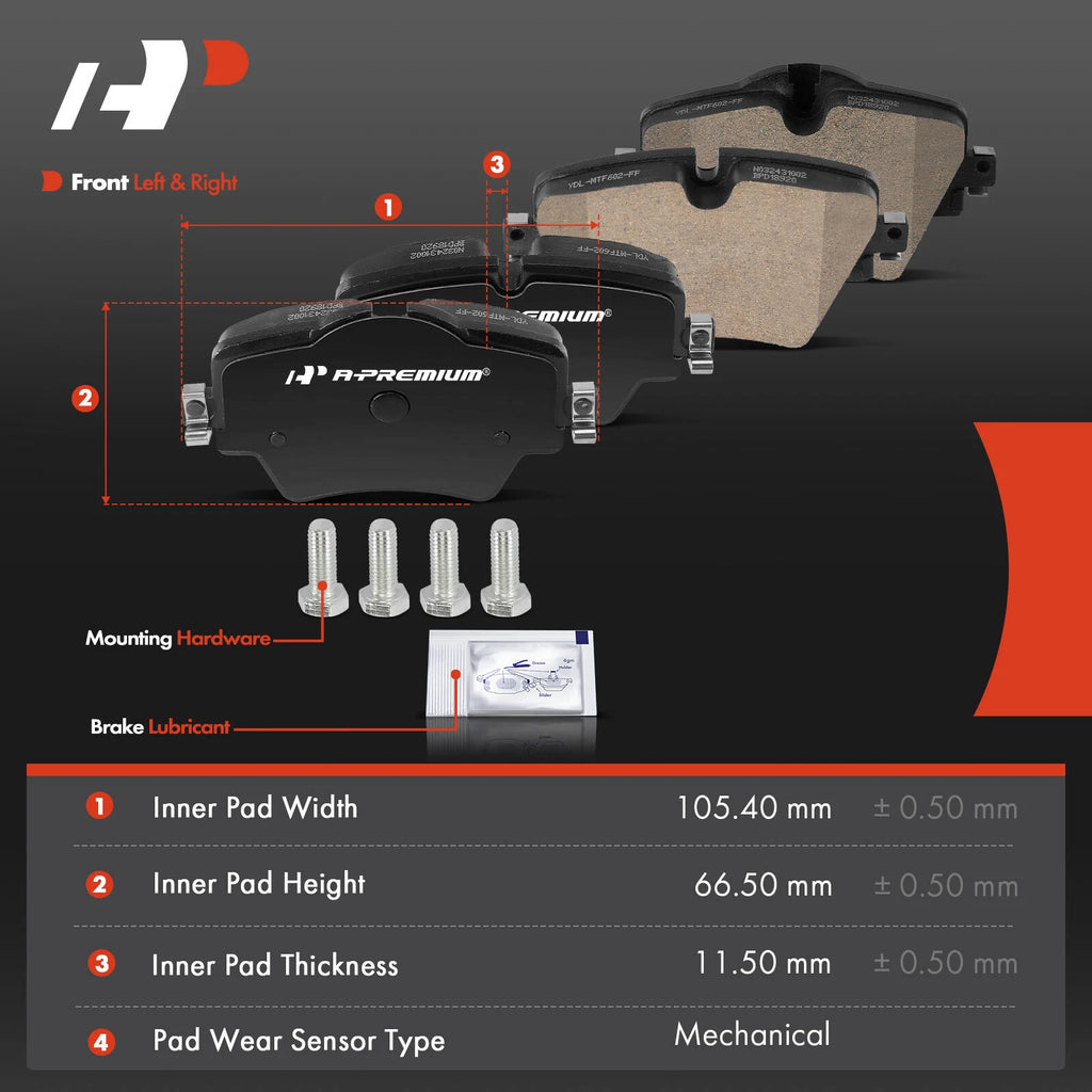 Set of 8 Ceramic Brake Pads for BMW X1 (2016–2022) 228i Gran Coupe