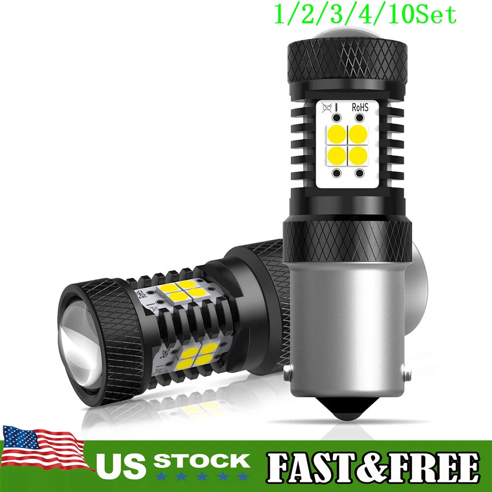 Set of 10 LED Bulbs Mini BA15S for Car (Fits Various Models)