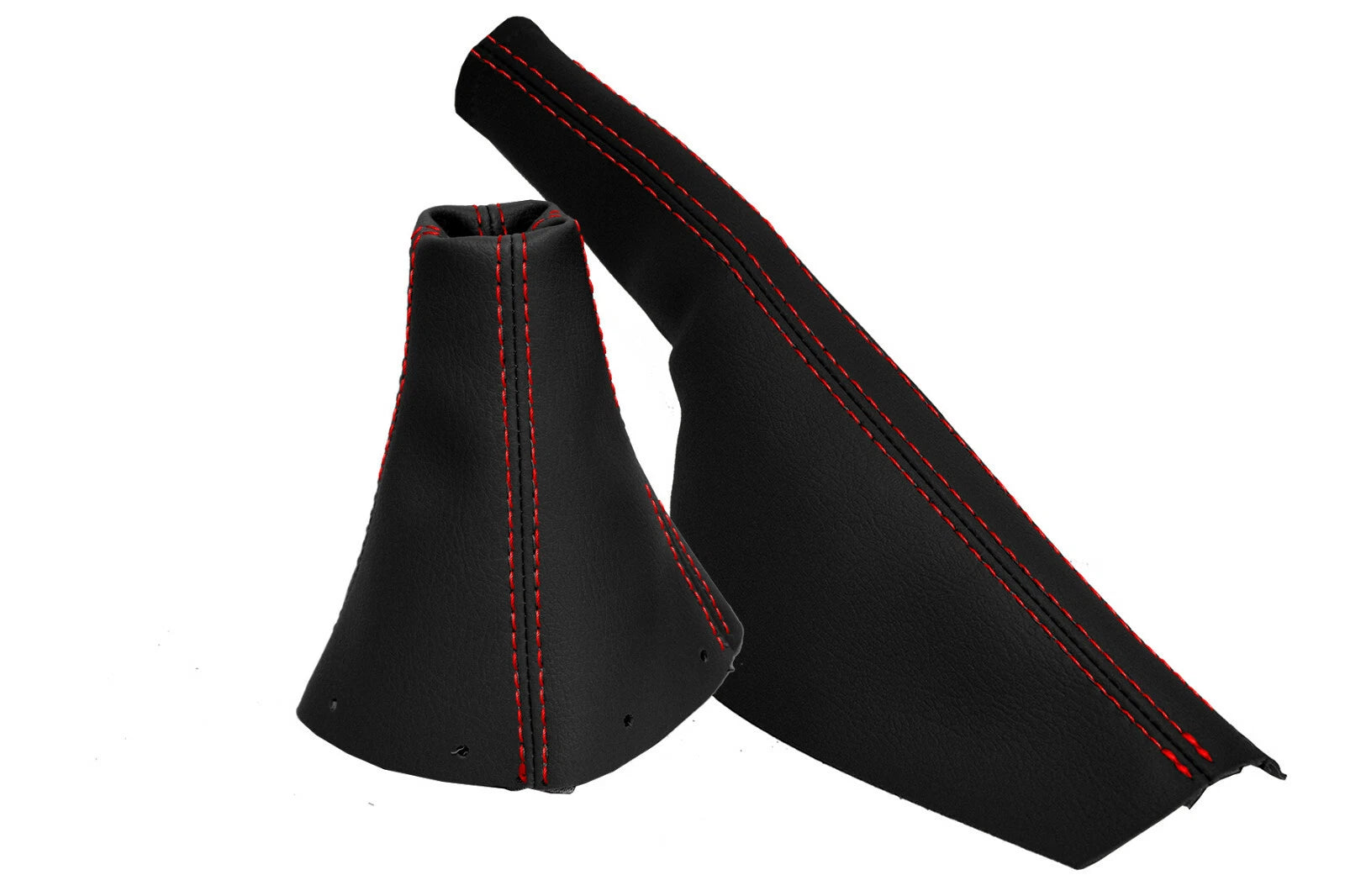Leather Manual & E Brake Boot Cover for Audi TT (1998–2006) Red Stitch