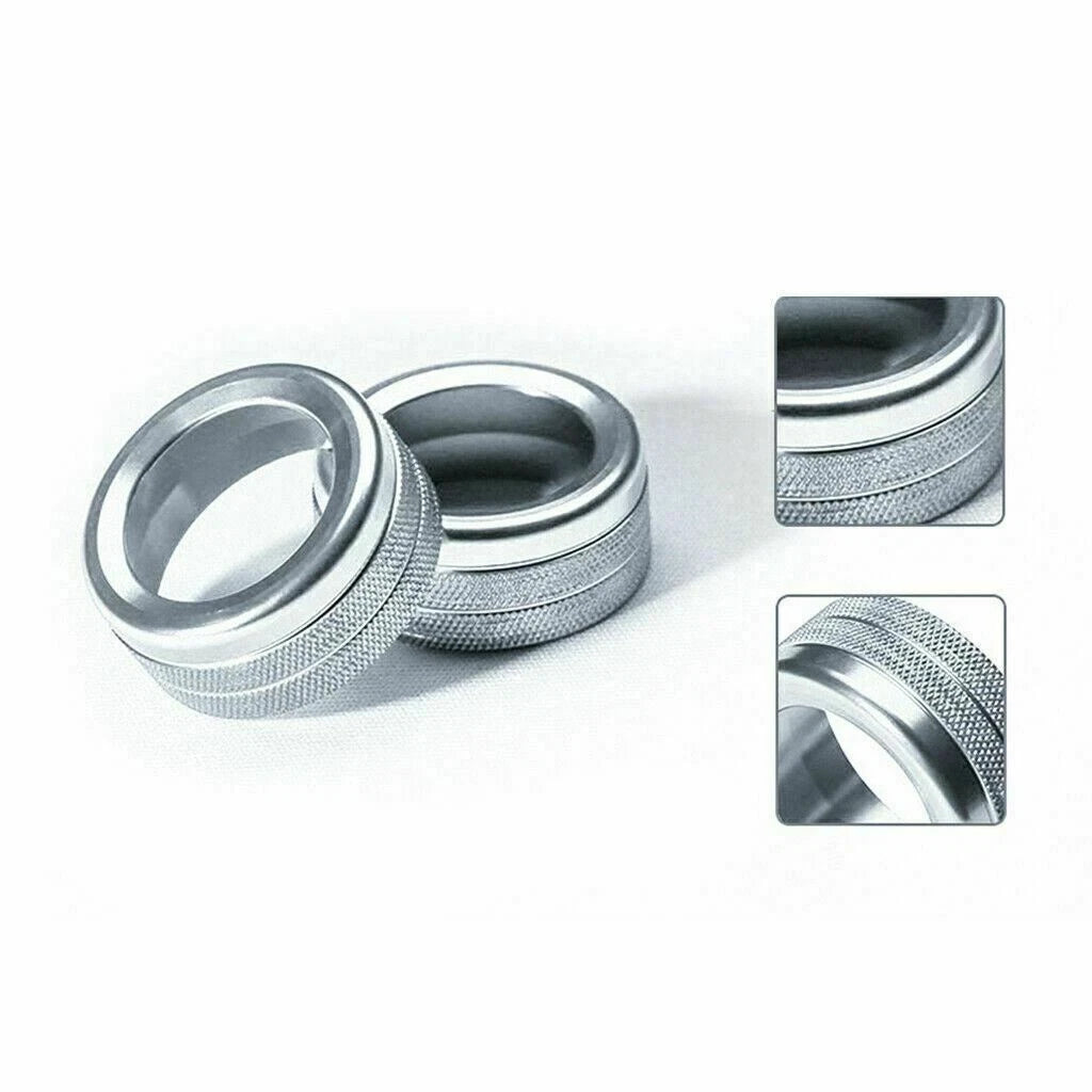 Alloy Silver Chrome AC Climate Control Ring Decor for Porsche Cayenne Macan (YYYY-YYYY)
