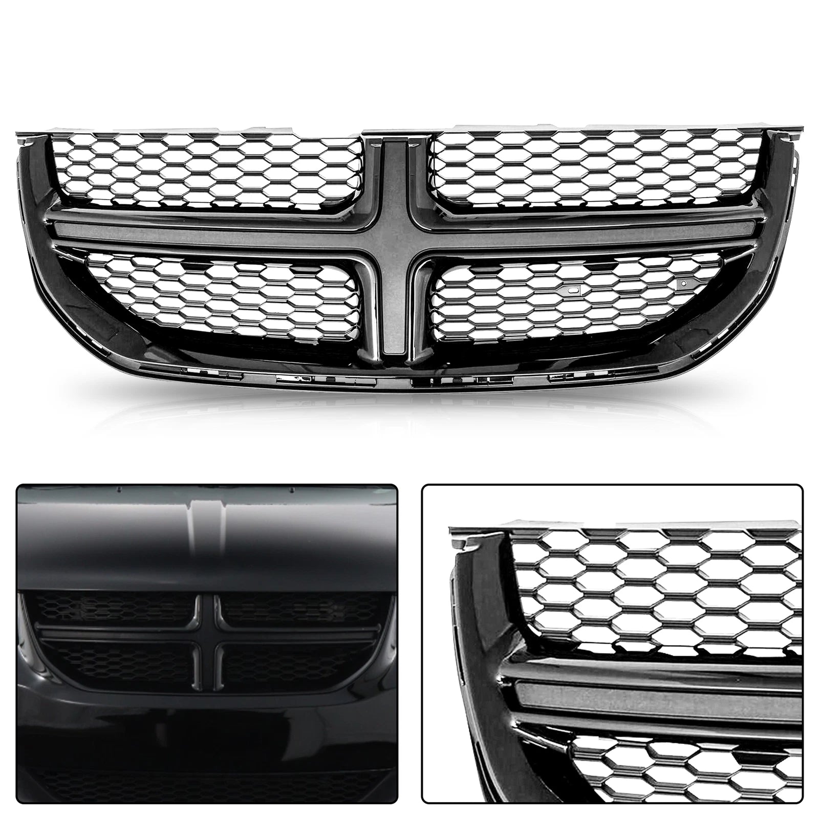 Front Bumper Grille for Dodge Grand Caravan (2011-2020) Black
