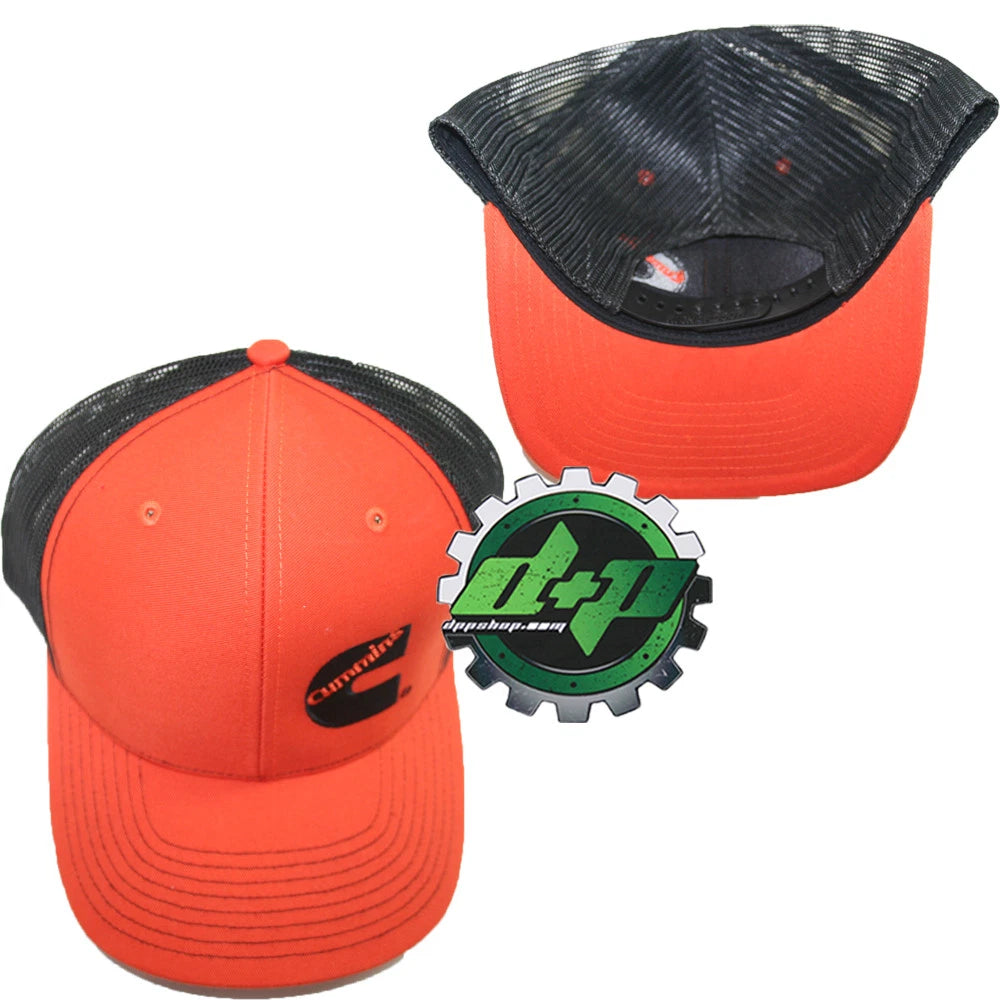 Cummins Trucker Hat Snapback Mesh Orange Black for Trucks (Fits All Models)