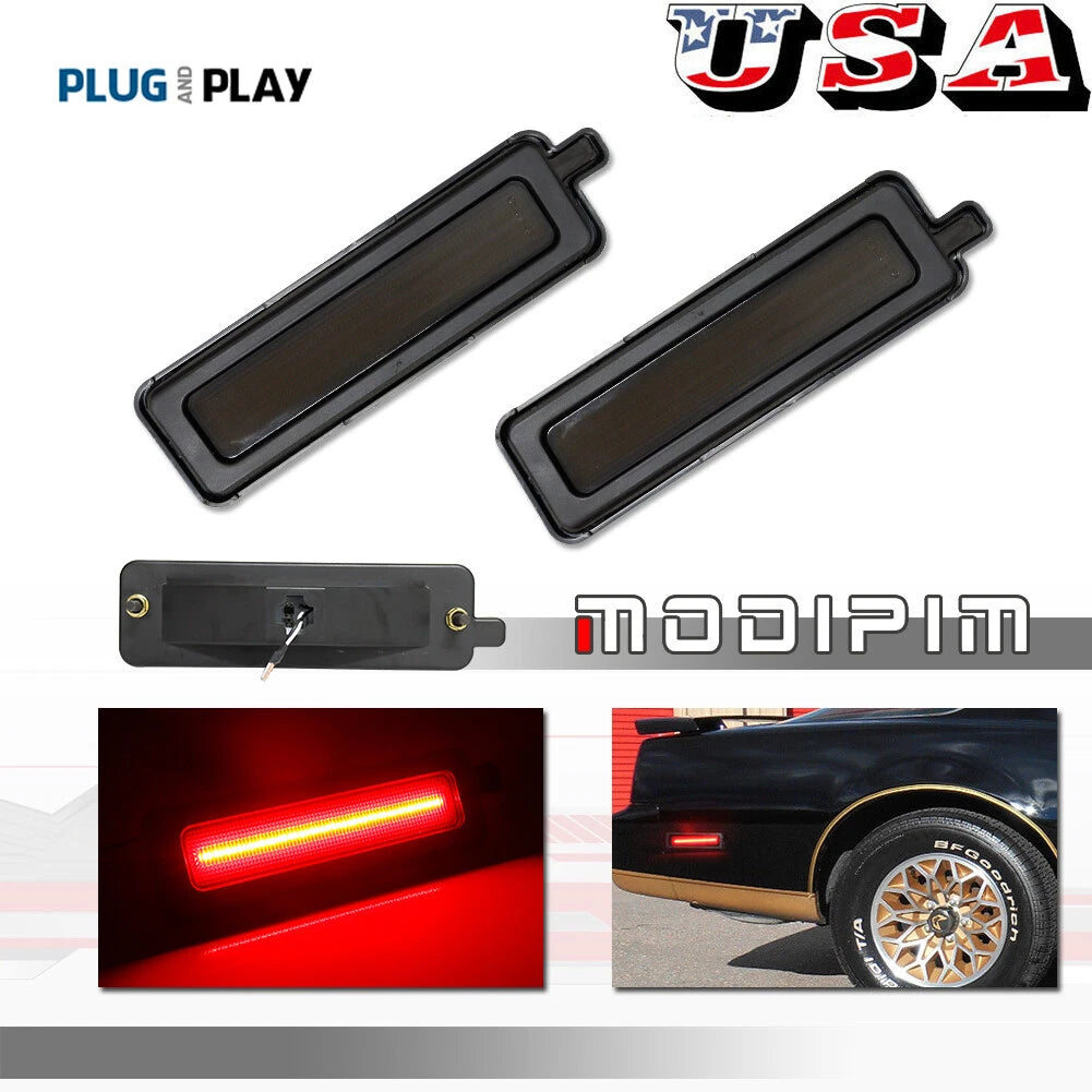 2X Smoke LED Side Marker Lights for Pontiac Trans Am Firebird (1982–1992)