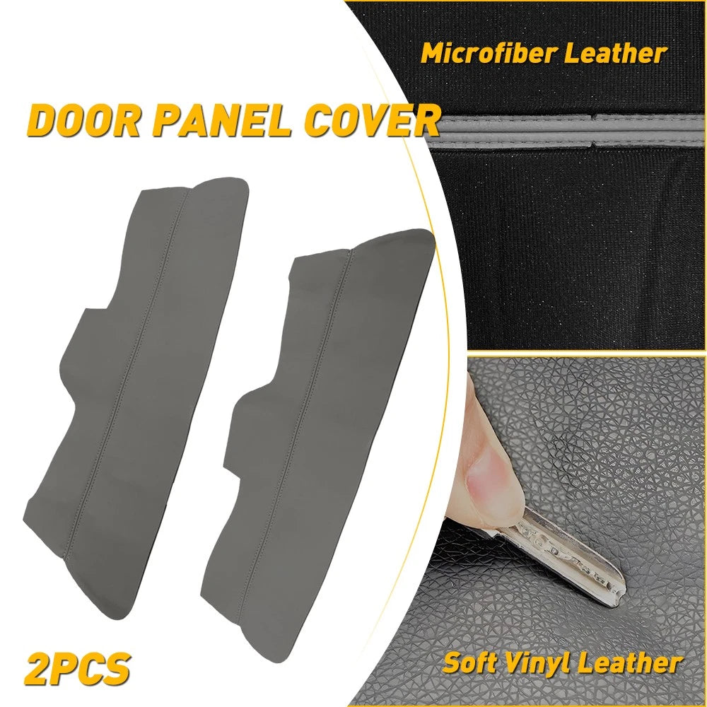 2X Front Door Panel Leather Cover Inserts for Honda Pilot (2009–2015)