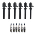 Set of 6 Ignition Coils & Spark Plugs for Ford Taurus (1996–2007)