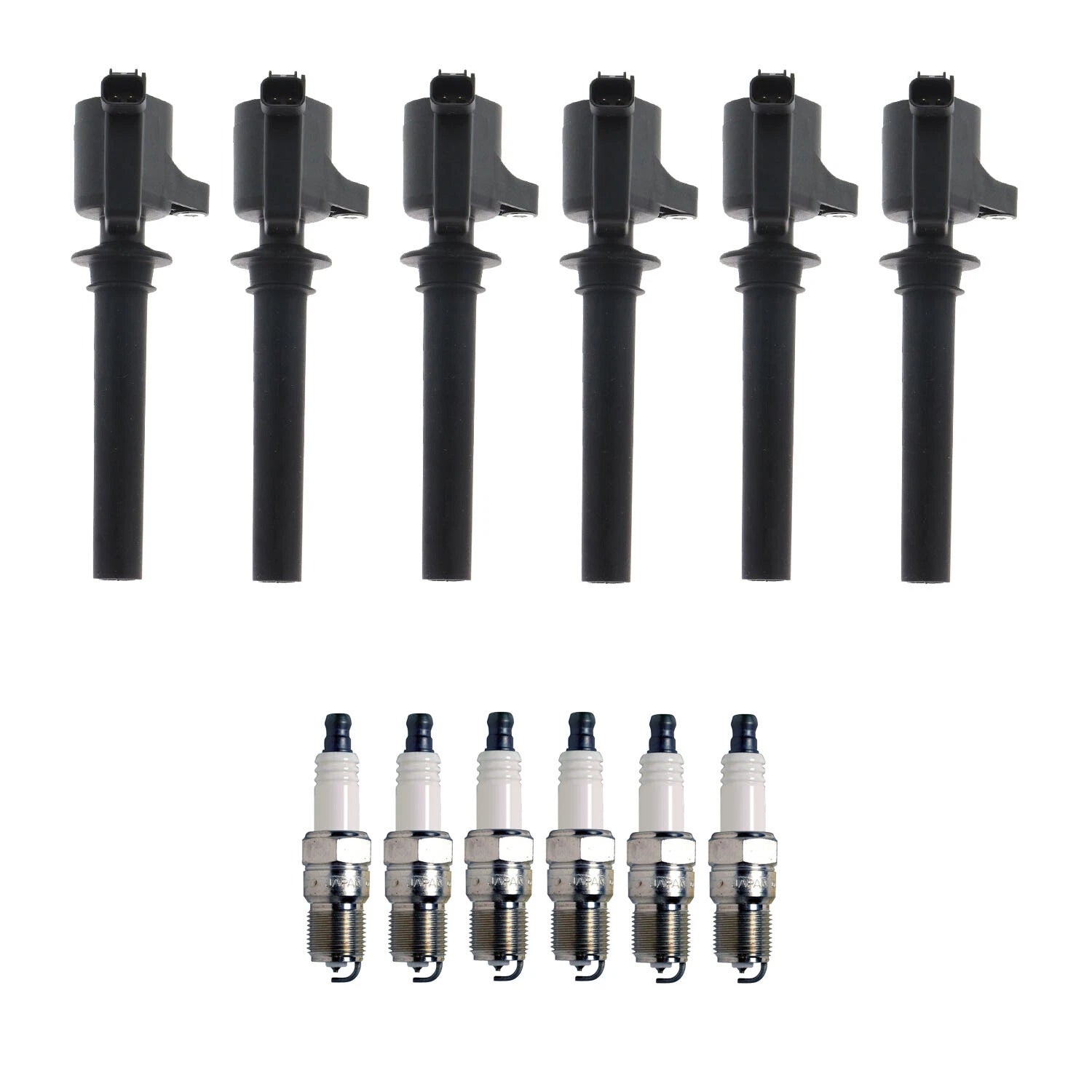 Set of 6 Ignition Coils & Spark Plugs for Ford Taurus (1996–2007)