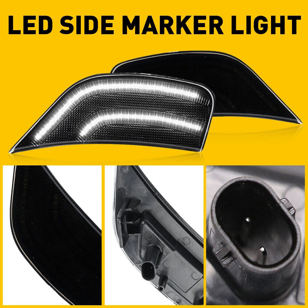 White LED Side Marker Lights for Cadillac Escalade, Chevy Suburban, GMC (2021–2023)
