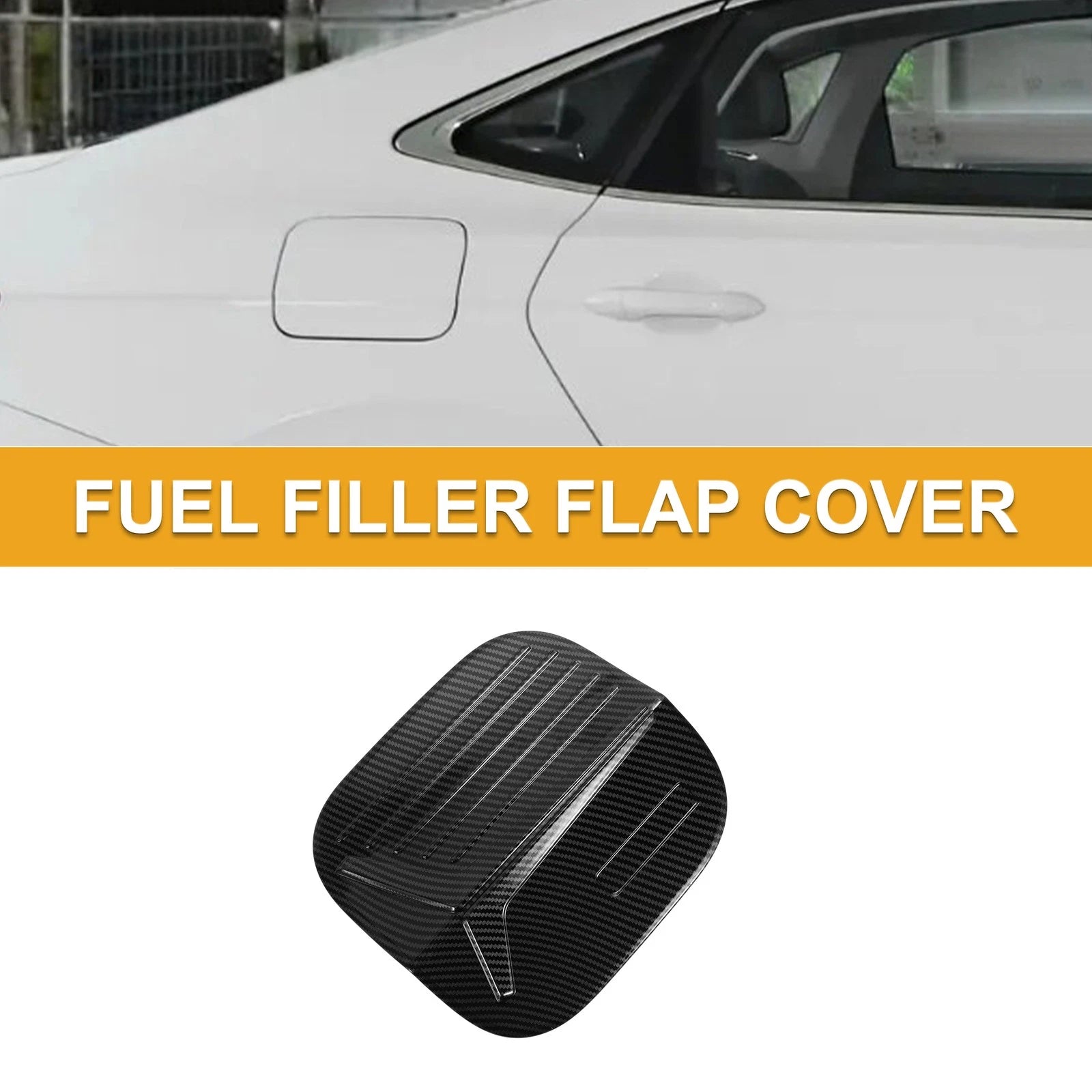 Fuel Tank Door Cap for Honda Civic (2022–2025) Carbon Fiber Black