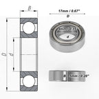 Deep Groove Ball Bearing 9x17x5mm for Scooter Skateboard (1790ZZ)