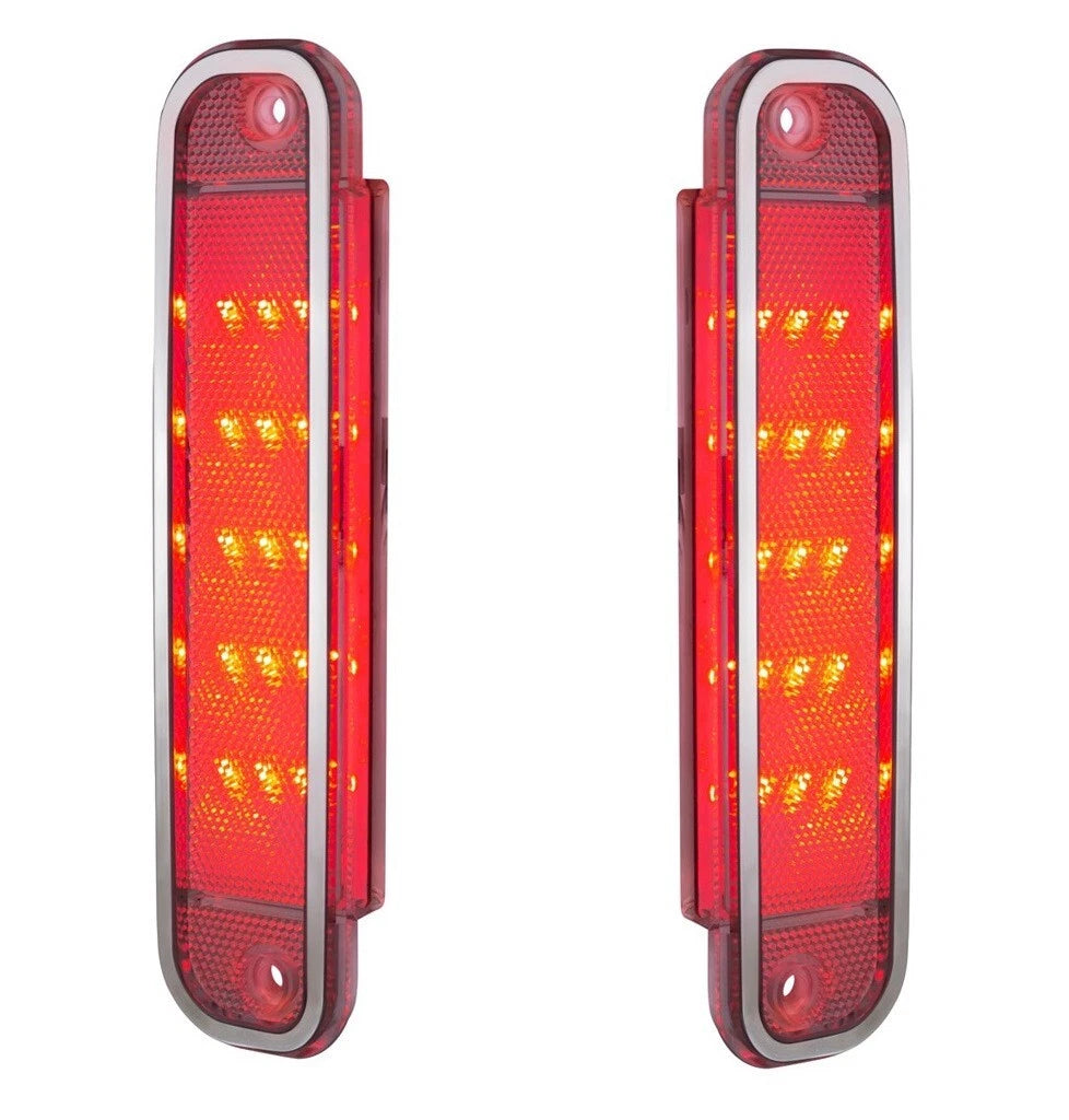 Rear Red LED Clear Lens Side Marker Lights for Chevy Truck (1973–1980)