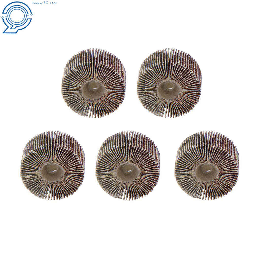 5 Pack Flap Wheels 2" x 1" x 1/4" Shank 120 Grit Aluminum Oxide
