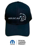 Licensed Hellcat Cap Hat Black New Chrome Liquid Metal Logo for Dodge (2015–2023)