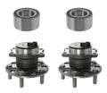 Front Wheel Bearings & Rear Hub Assemblies Kit for Dodge Jeep Mitsubishi (FWD)