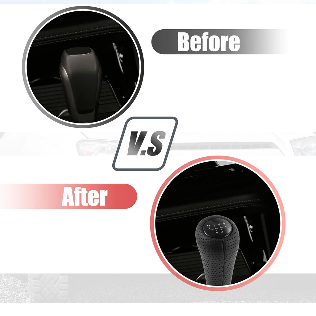 5 Speed Manual Gear Shift Knob for BMW (1 Pcs) Faux Leather Black