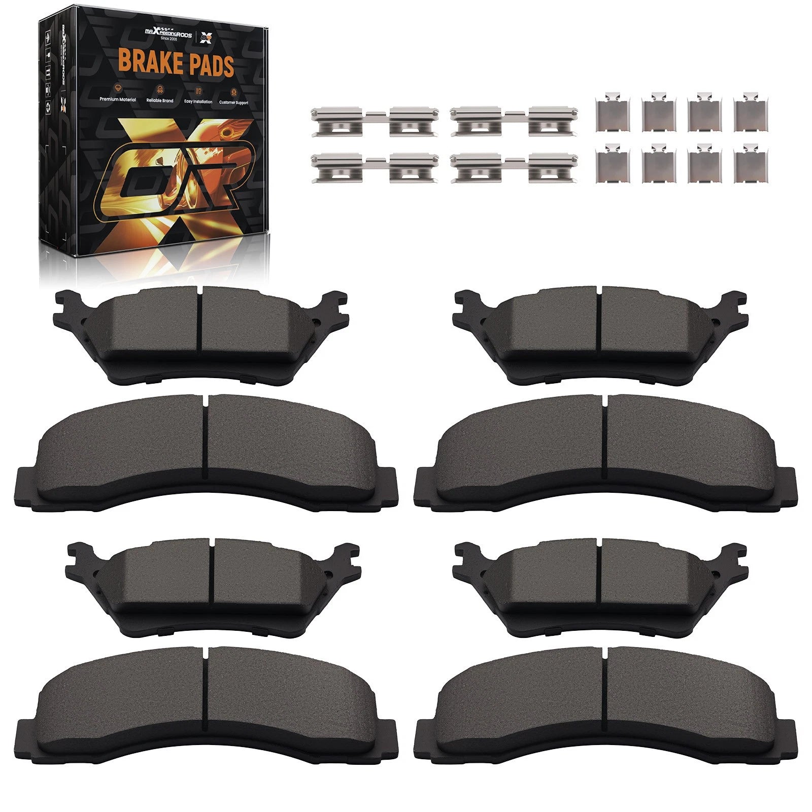 Set of 4 Front & Rear Brake Pads for Ford F-150 (2012–2020) P1414 P1602