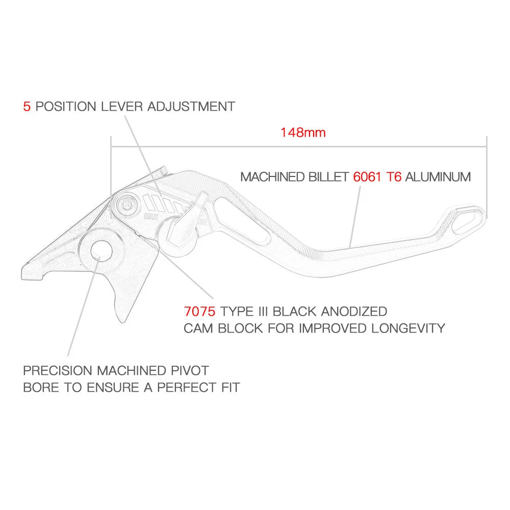 Black Brake Clutch Levers for KTM 390 Adventure (2020–2022)