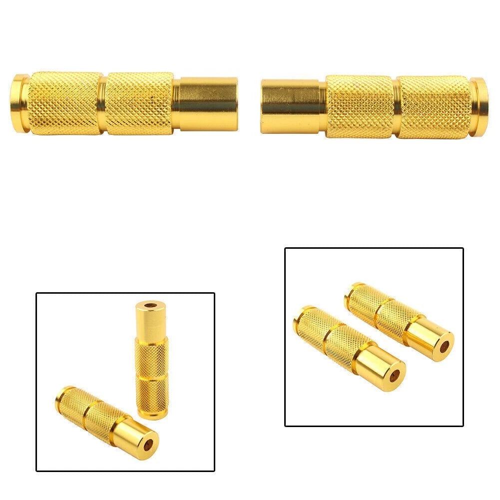 Set of 2 Universal Motorcycle Rear Footpegs Pedals Racing Yellow