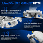 Rear Brake Calipers Pair with Bracket for Ford Mustang (2005–2014)