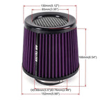 3" Cold Air Intake Cone Filter for Various Models