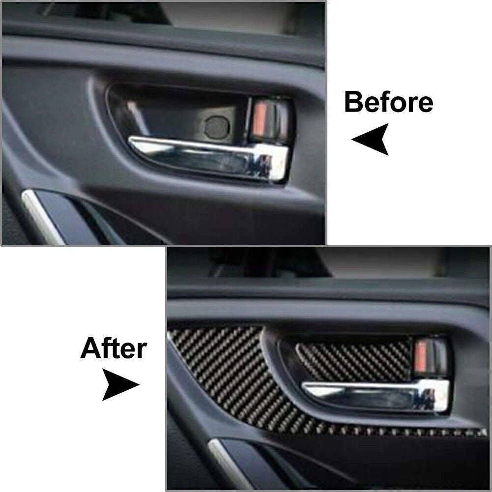 Set of 4 Carbon Fiber Interior Door Bowl Cover Trim for Subaru Forester (2013–2018)