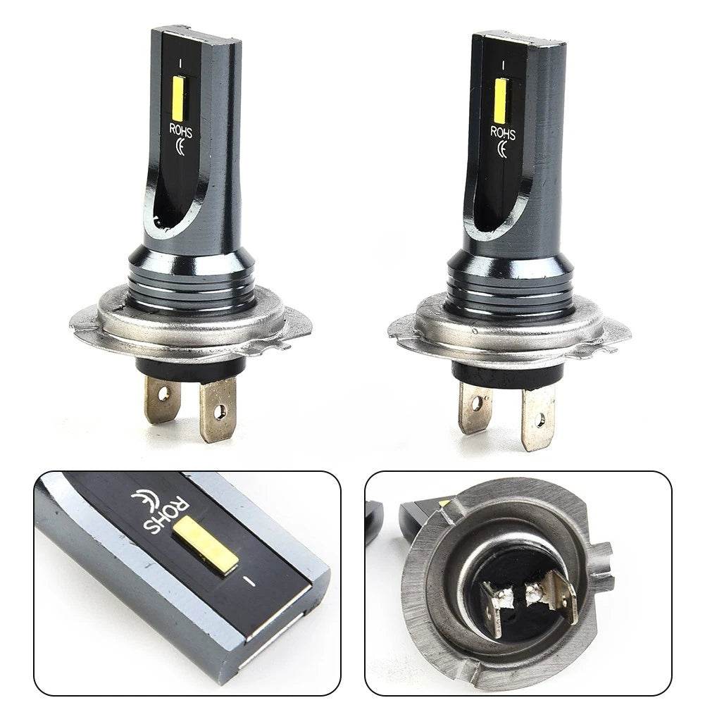 2X H7 LED 6SMD Headlight Bulbs Kit Yellow 3000K for Hi/Low Beam