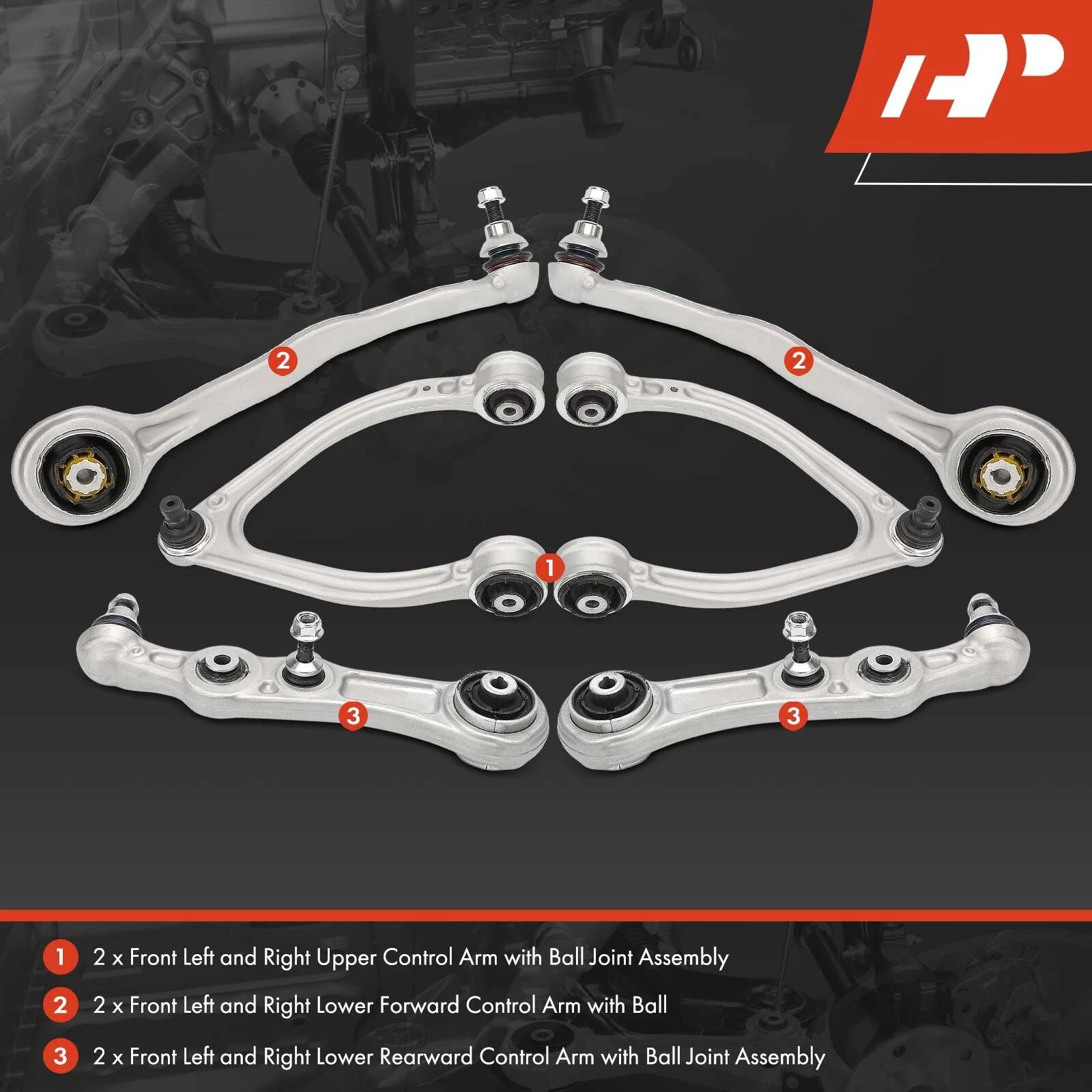 6X Front Control Arm with Ball Joint for Mercedes-Benz C300 (2015–2018)