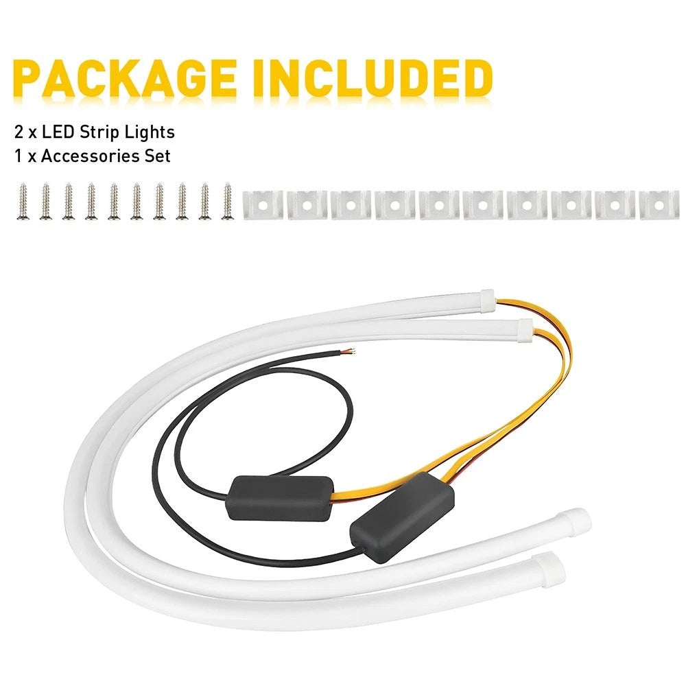 2X Flexible Tube LED Strip Daytime Running Light for