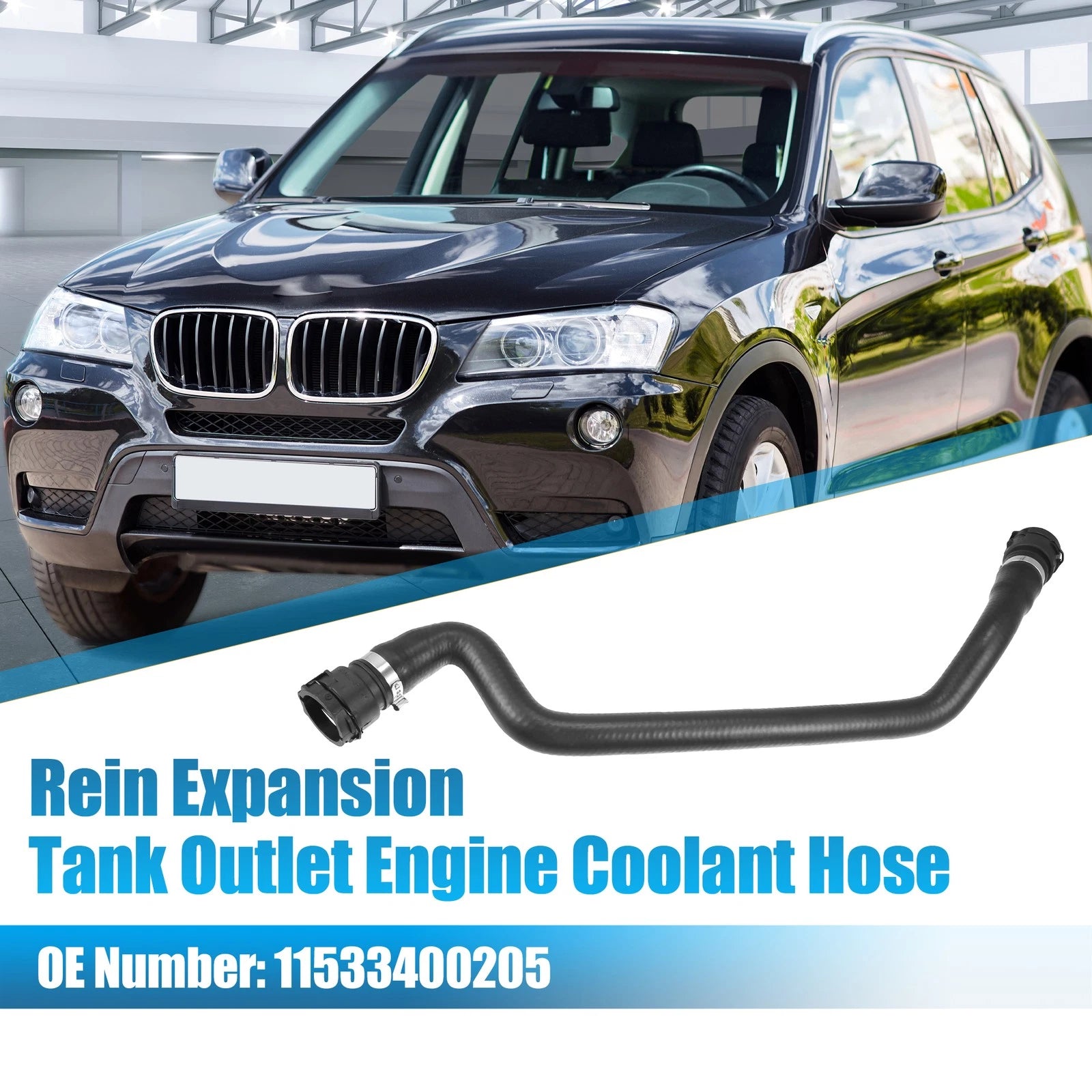 Expansion Tank Outlet Engine Coolant Hose for BMW X3 (2004–2010) No.11533400205