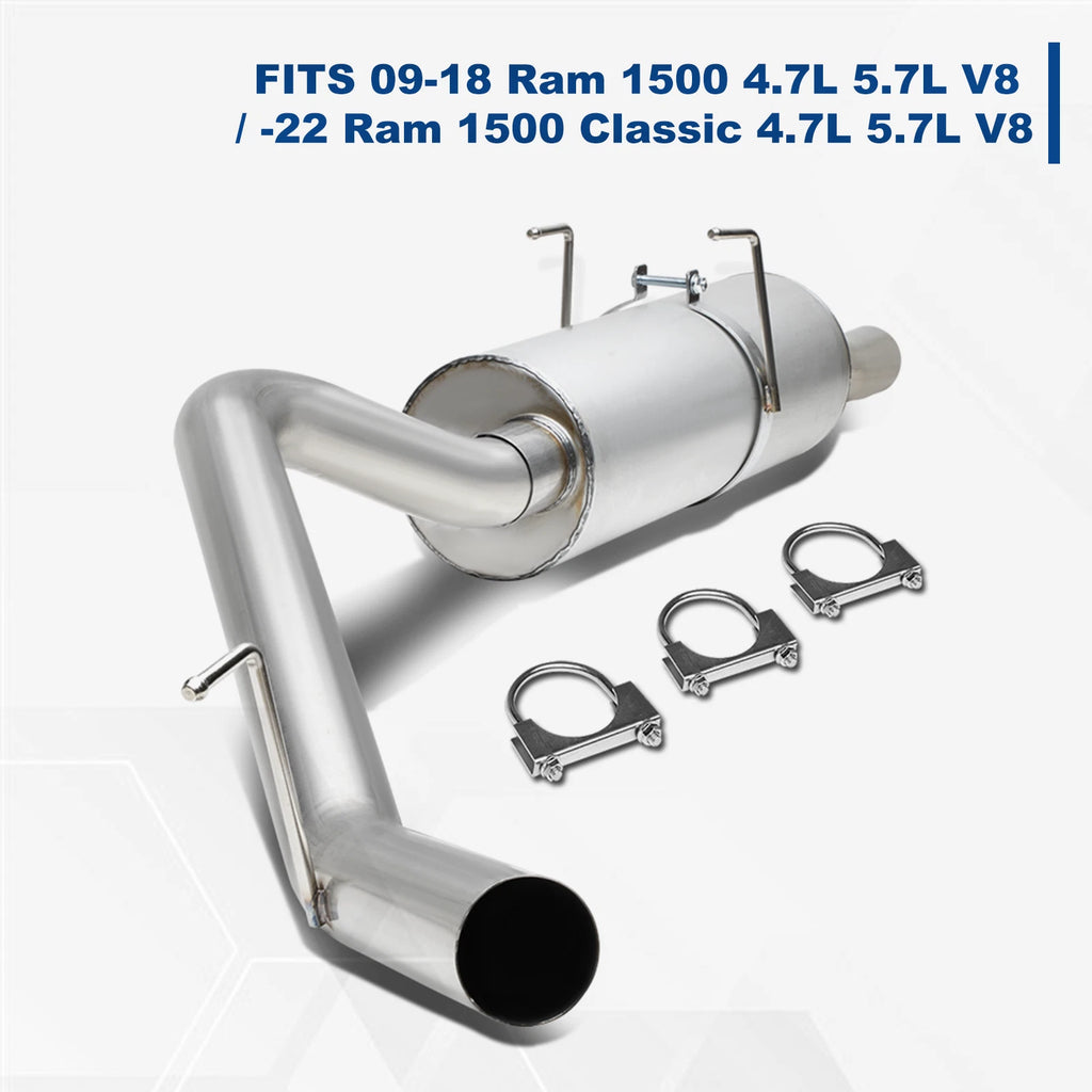 3" Catback Exhaust System Kit for Ram 1500 DS/DJ 2009–2021 V8 Muffler Tip