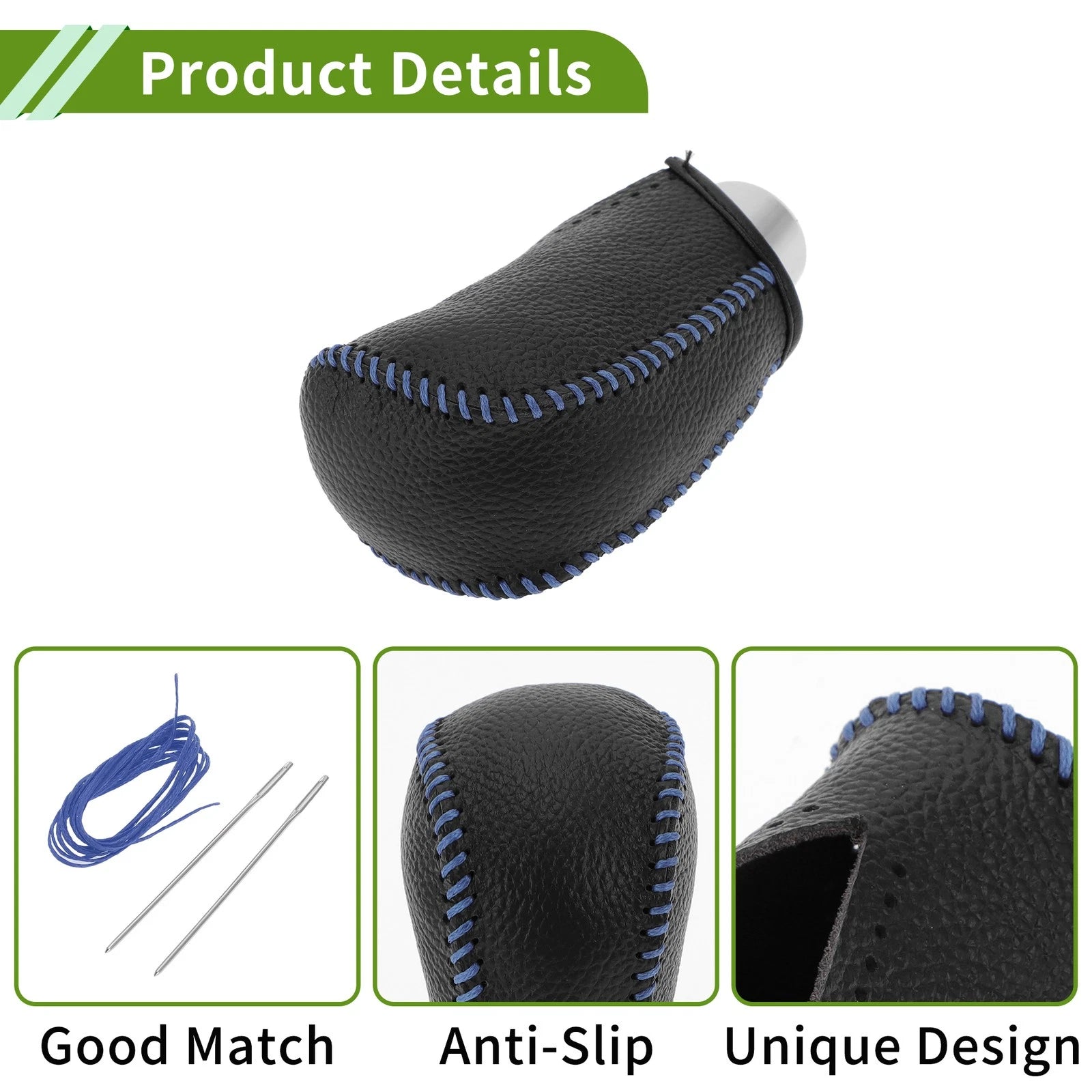 1 Pc Gear Shift Knob Cover for Toyota Corolla (2009–2013) Pebbled Black Blue