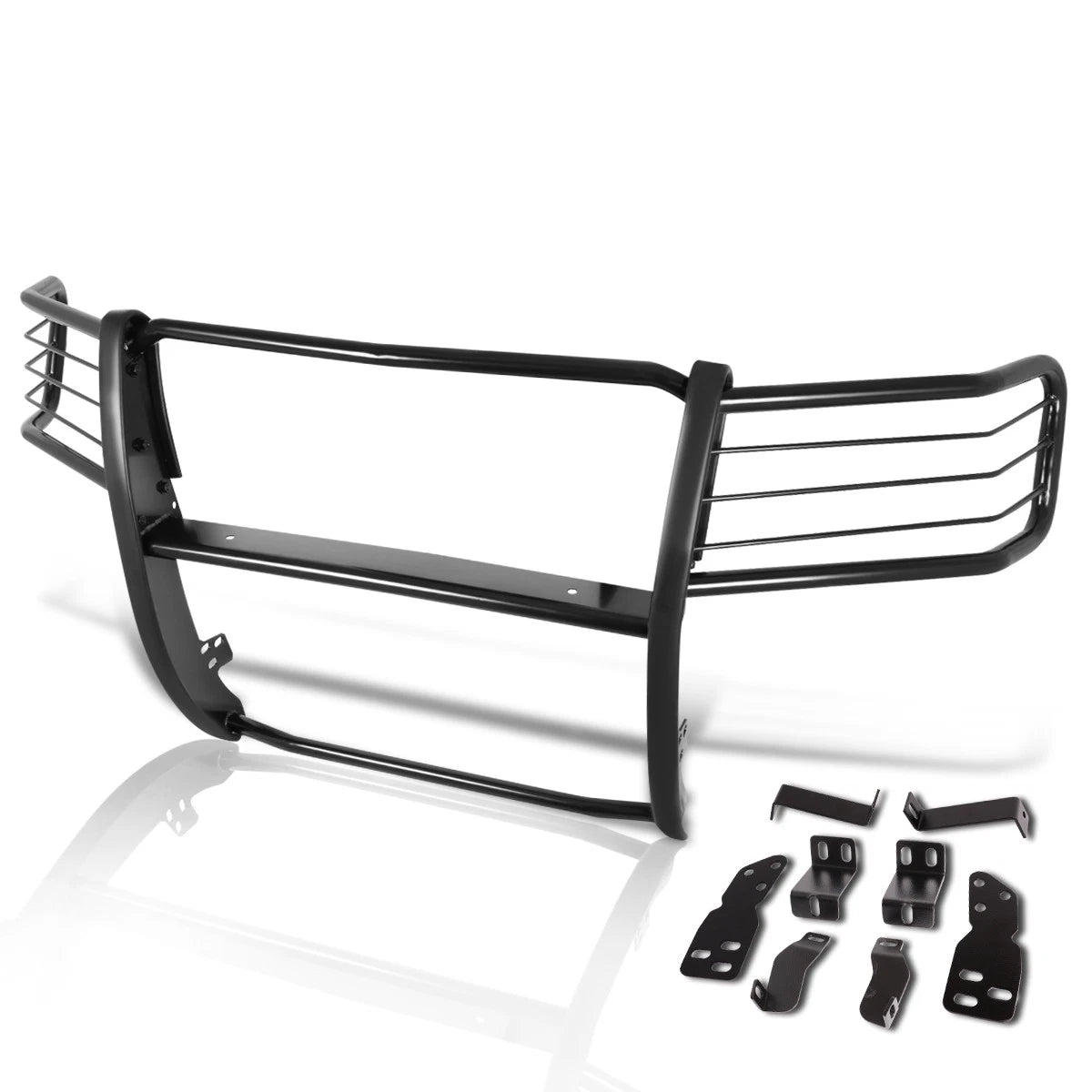 Front Bumper Brush Grille Guard for GMC Sierra 1500 (2007–2013) Black Coated