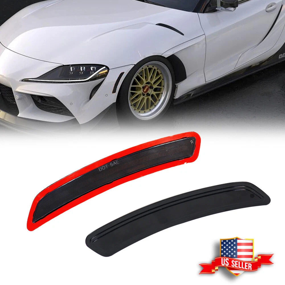 2X Smoked Lens Front Fender Side Marker Reflectors for Toyota GR Supra (2020–2022)