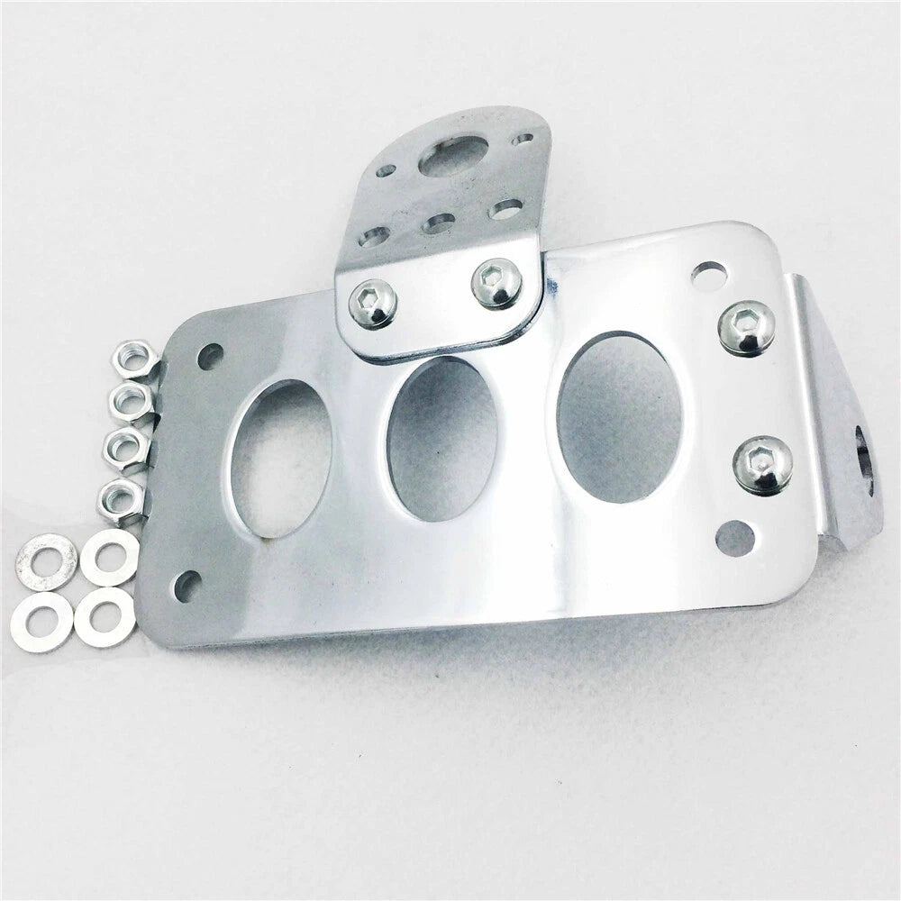 Side Mount License Plate Bracket for Harley Metric Bikes (Chopper, Chrome)