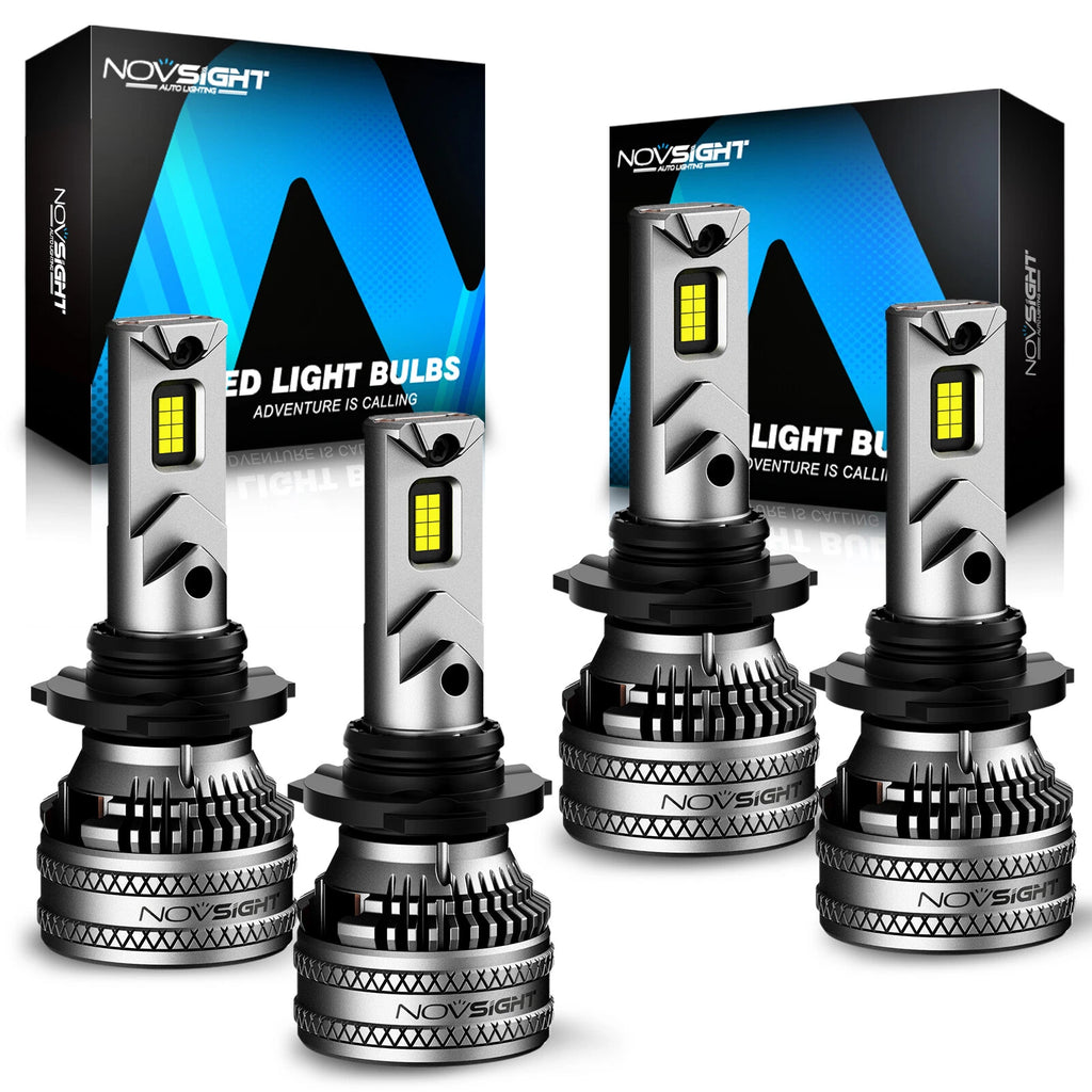 Set of 2 NOVSIGHT 9005 9006 LED Headlight Bulbs 6500K 60000LM for HB3 HB4