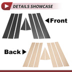 Set of 8 Door Pillar Window Trim for Nissan Rogue (2008–2013) Carbon Fiber