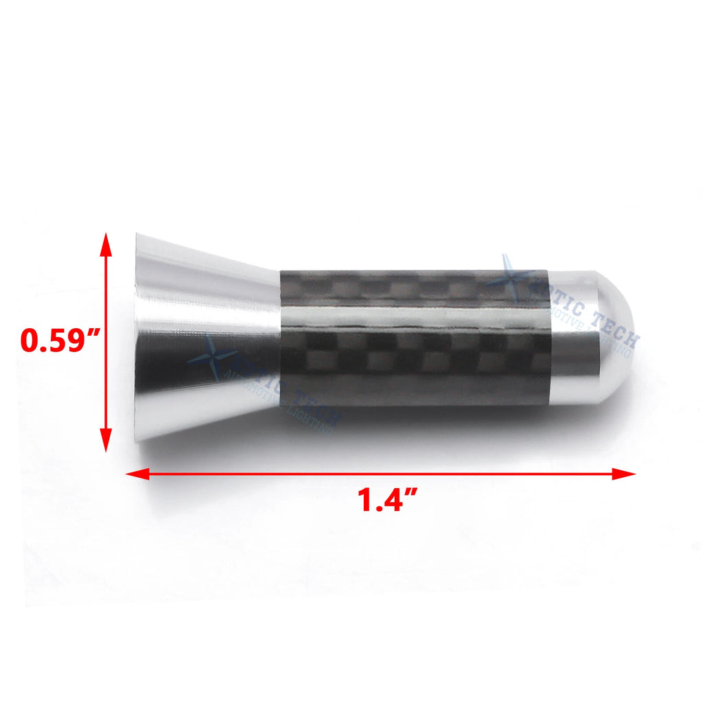 Carbon Fiber 1.4" Silver Screw Antenna for Universal Car (2014-2019)