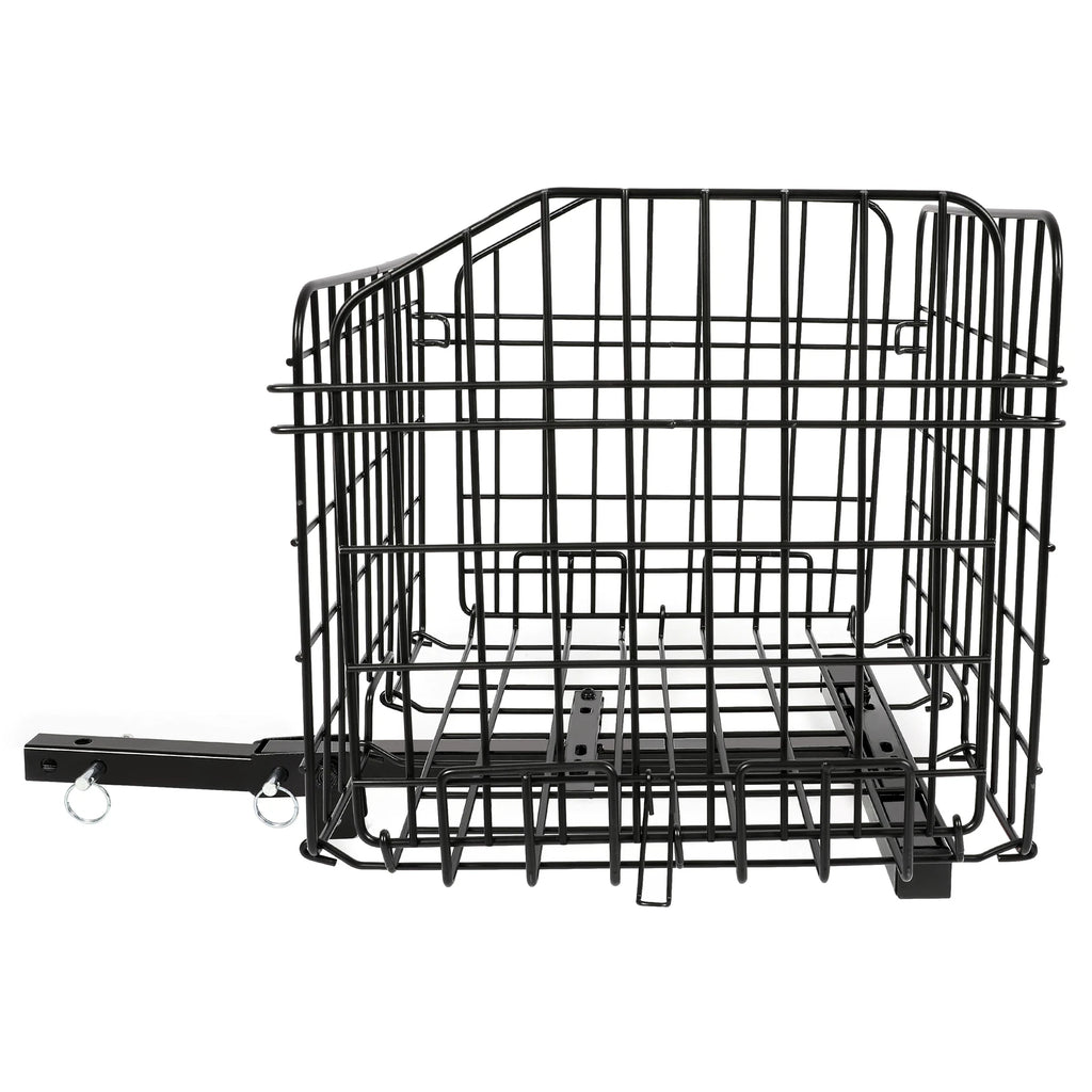 Folding Rear Basket for Mobility Scooters (Sturdy Steel, Black)
