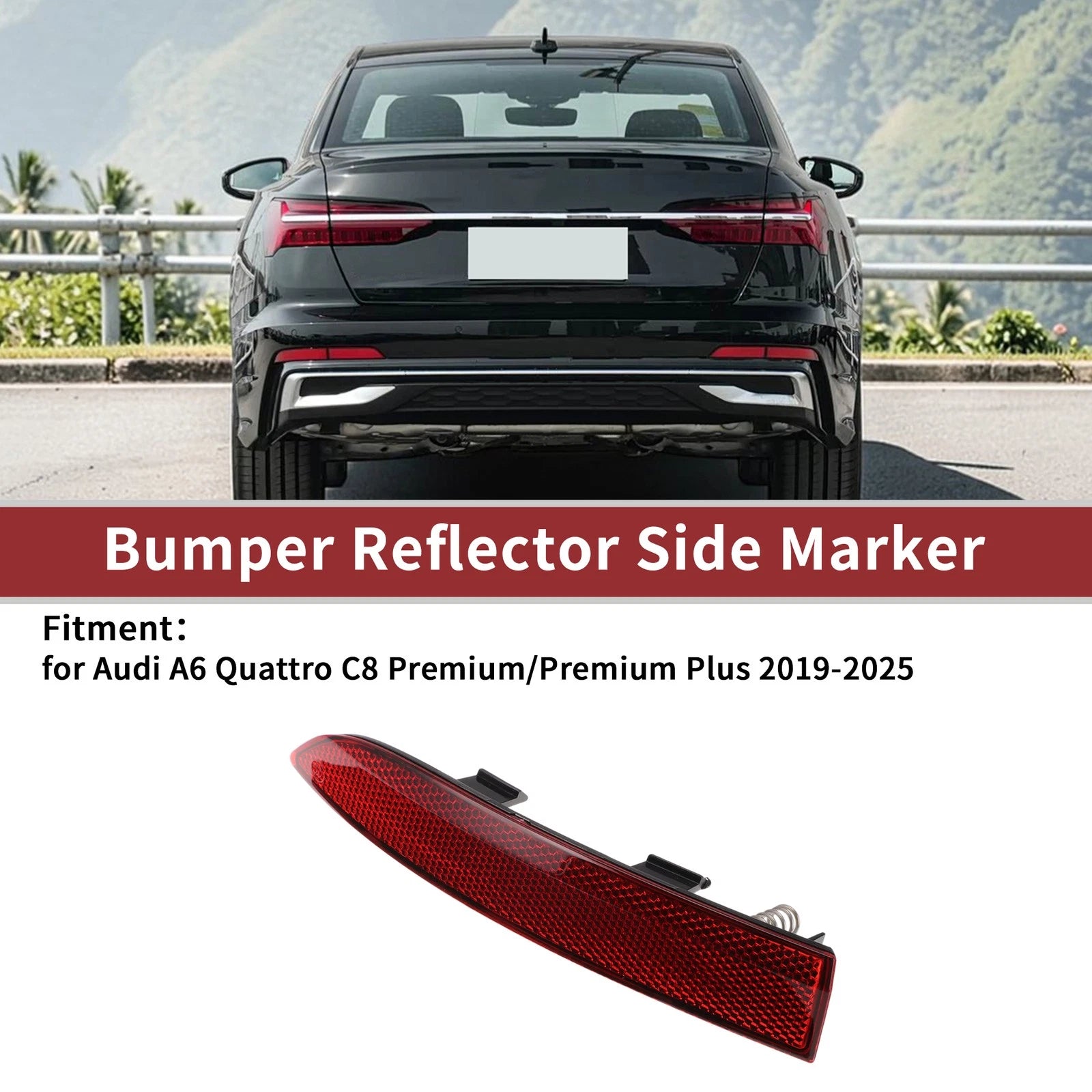 Rear Left Outer Side Bumper Reflector No. 4K0945105 for Audi A6 Quattro (2019–2023)
