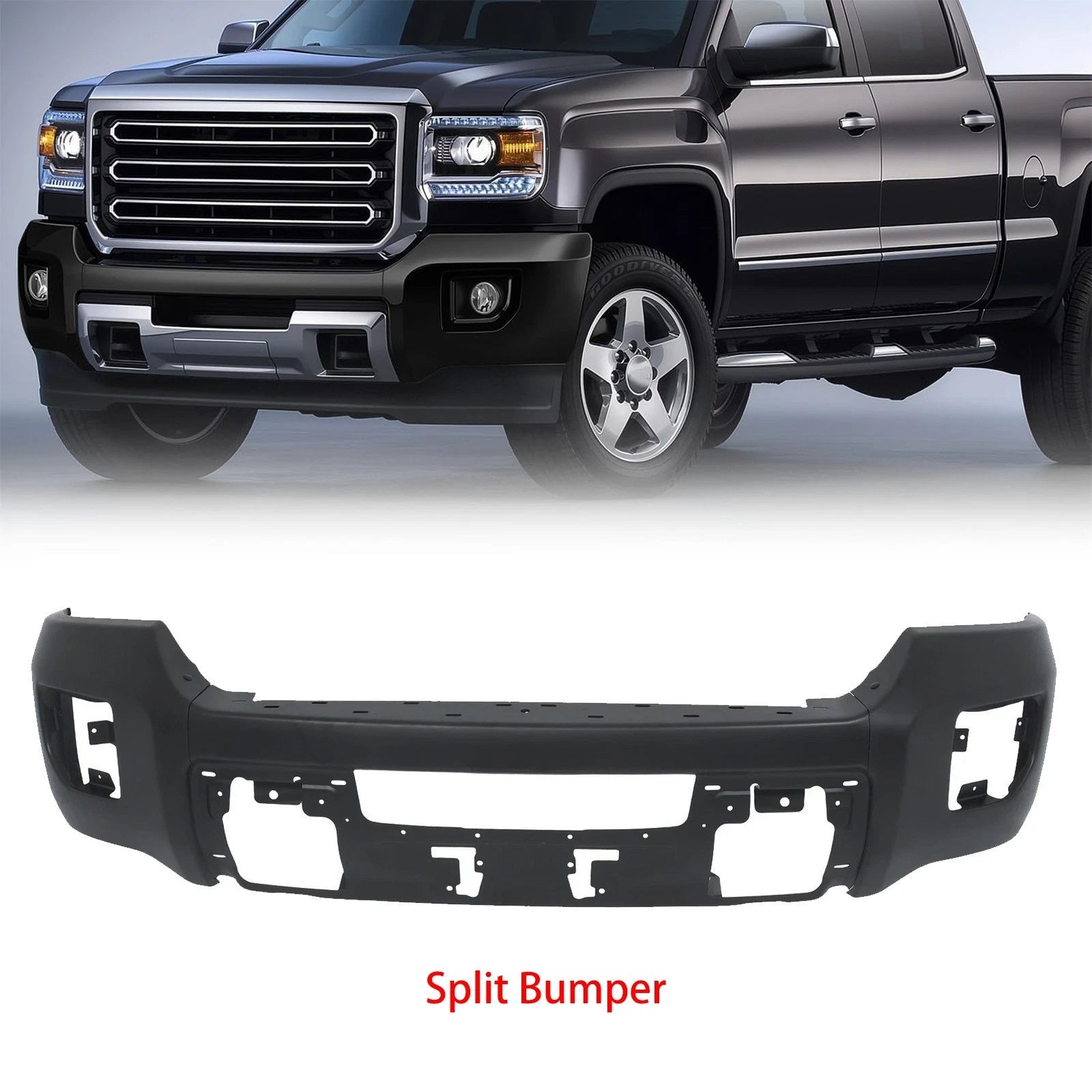 Black Steel Front Bumper for GMC Sierra 2500 3500 HD (2015–2019)