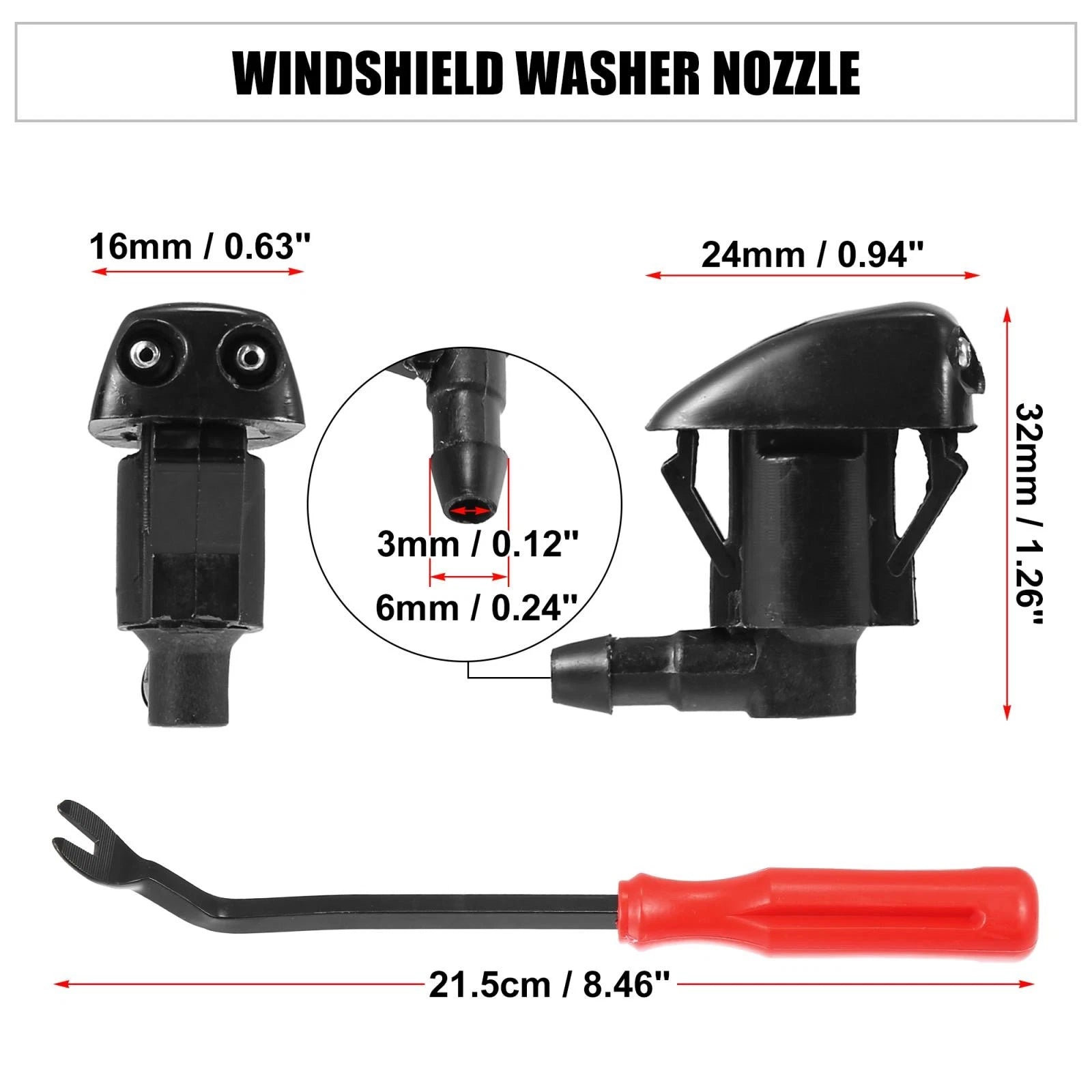 5X Front Windshield Washer Nozzle Kit 85381-44010 for Toyota Tacoma (2005–2015)