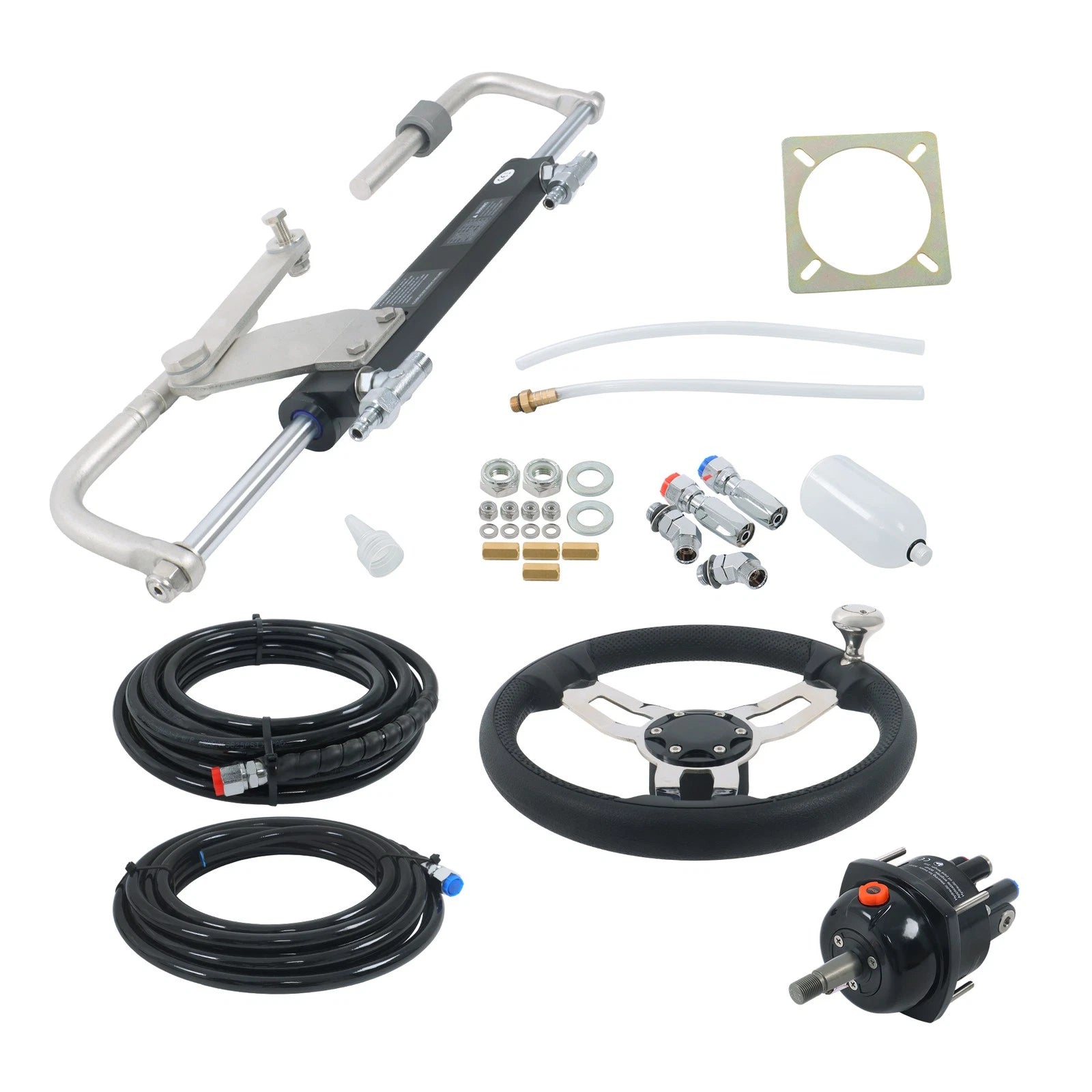 Hydraulic Outboard Steering Kit for 90HP Motors (20ft Hose)