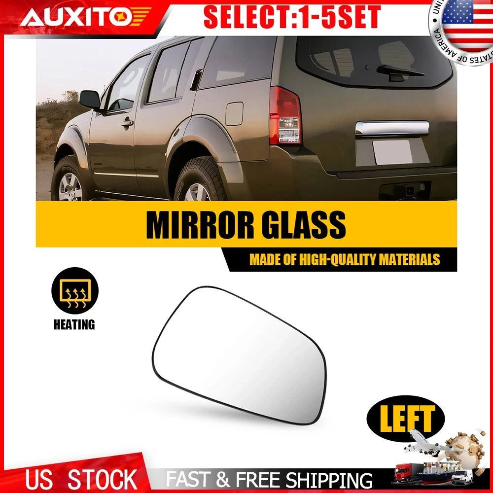 Heated Mirror Glass Left Side for Nissan Frontier Pathfinder (2005–2023)