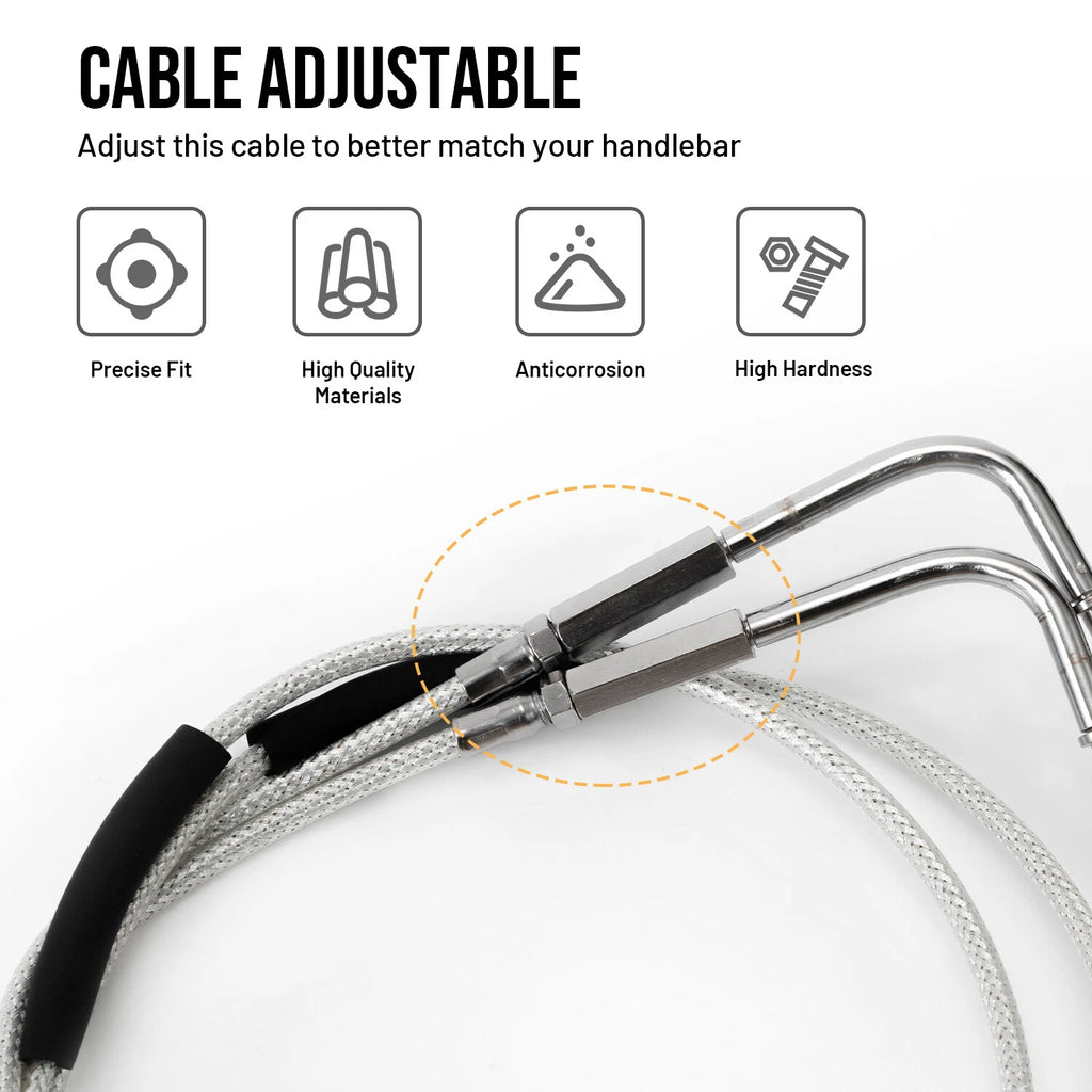 Set of 2 Throttle and Idle Cables for Harley Tour Glide (56579-02A)