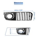 Pair Front Fog Light Mesh Grille Cover for Audi A4 B8 (2009–2011) 8KD807682 8KD807681