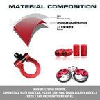 Red Towing Hook, Air Valve Stem & Trunk Release Fasteners for Honda Insight (2011-2014)