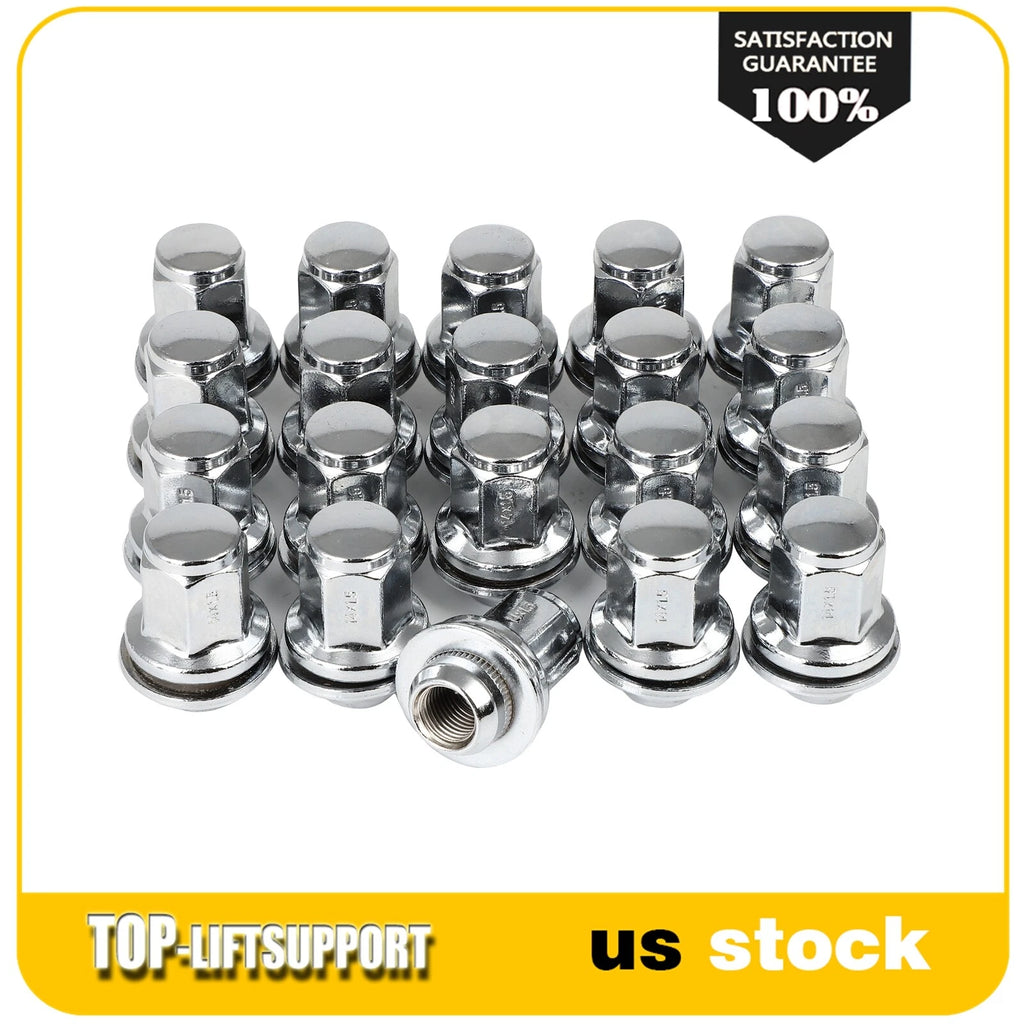 Set of 20 Chrome Bulge Acorn Lug Nuts for Toyota Tundra