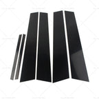 6X Black Pillar Post Cover Trim for Honda Civic Sedan (2006–2011)